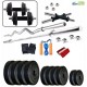 Body Maxx BM- PVC- 50 Kg Combo 14 Home Gym And Fitness Kit 4 Rods 